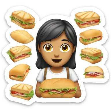 a girl from Italy likes sandwiches sticker