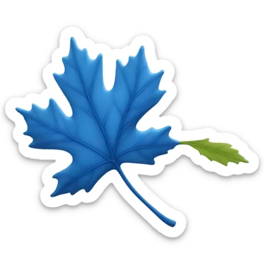 Blue sycamore leaf sticker