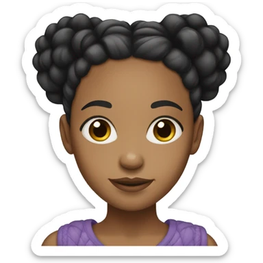 A lightskin black girl with braids sticker