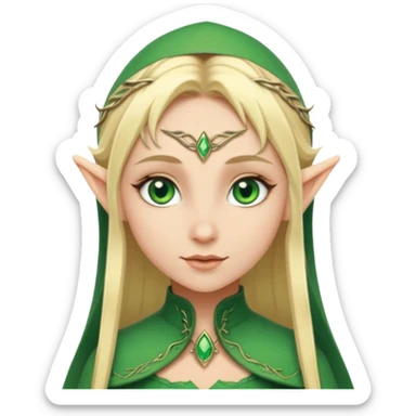 Una hermosa elfa rubia de ojos verdes sticker