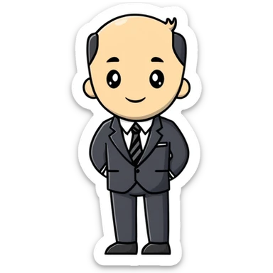 man wearing a suit with black horizontal stripes sticker