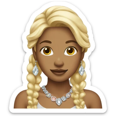 blonde girl with jewelry sticker
