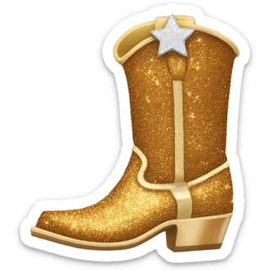 glittery cowboy boot sticker