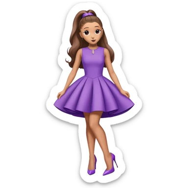 Ariana grande wearing a purple two part dress and high heels  sticker