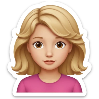 Can you make her more browny blonde with a slight curl in her hair with rosy cheeks sticker