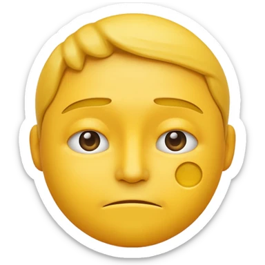 A straight face emoji with a slight look of disgust, a horizontal hand where the neck would be. All yellow. It should be a normal emoji with no body parts except the floating hand sticker