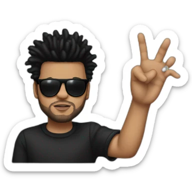 the weeknd flipping off hand sticker