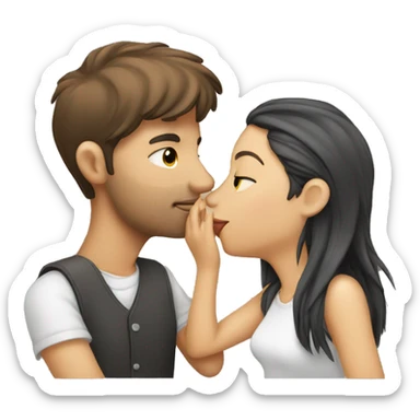 Girl kissing guy sticker