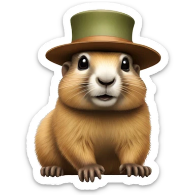 marmotte avec un chapeau sticker