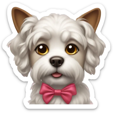 Dog with bows sticker