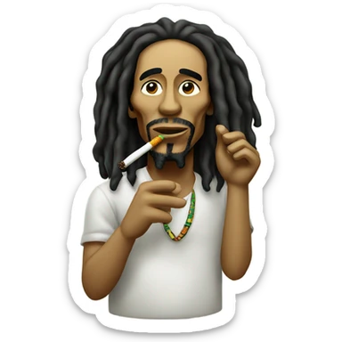 bob marley smoking joint sticker