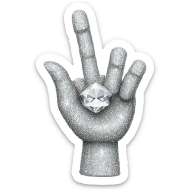 middle finger with giant diamond ring  sticker