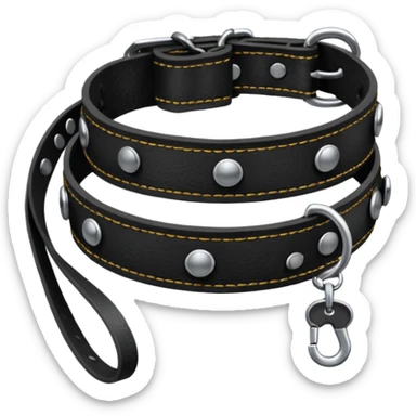 Leash – black collar with leash hanging sticker