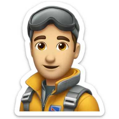 Piloto avión cara de sorpresa sticker