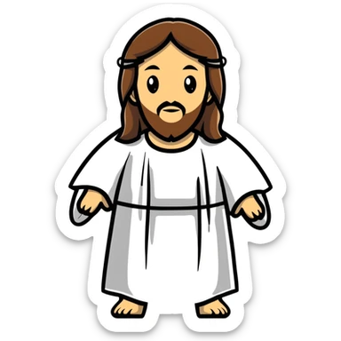 Jesus on Beach sticker