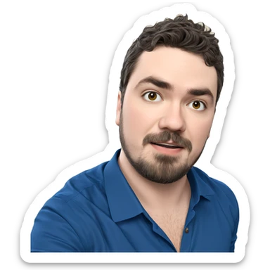 male portrait in blue shirt sticker