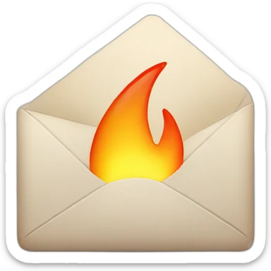 Iphone mail with the notification flaming sticker