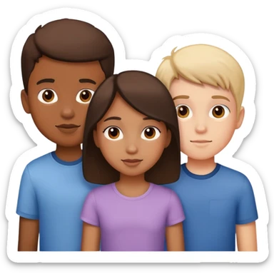 2 boys & 1 girl  sticker