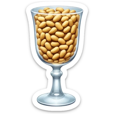 a crystal goblet filled with shelled peanuts sticker