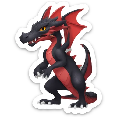 Anthro Cute cool black red nargacuga dragon animal hybrid Fakemon full body sticker