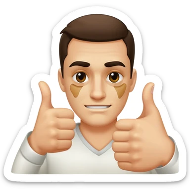 Beat up guy thumbs up sticker