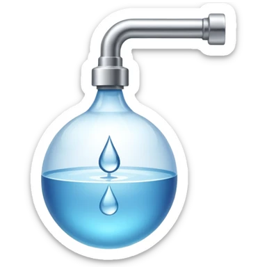 a tap with a small water droplet at the end sticker