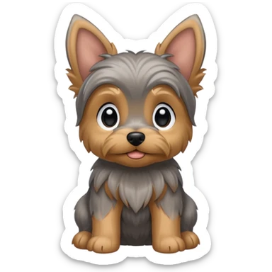 Floppy eared Yorkie puppy sticker