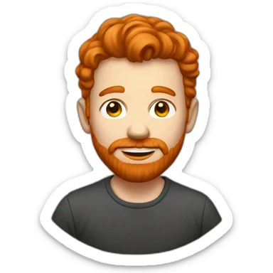 redheaded man drawing sticker