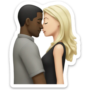 black men Kissing white Woman with black hair  sticker