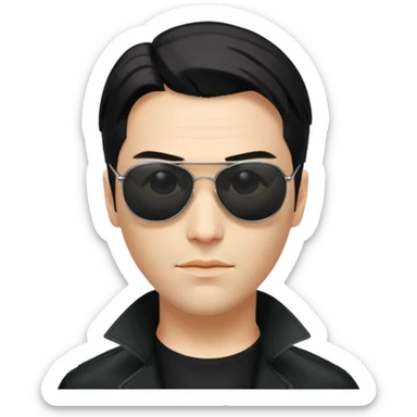 neo on sunglasses from matrix movie sticker