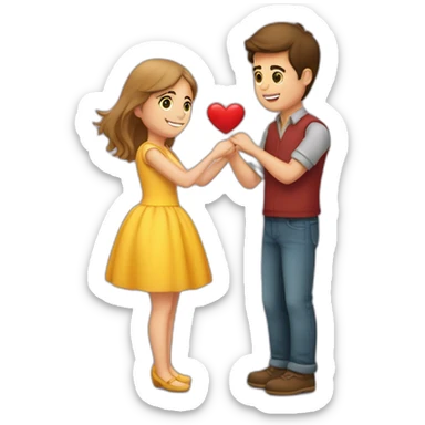Deux amoureux qui font un coeur avec leur main sticker
