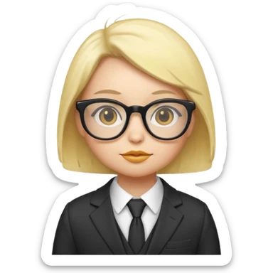 chick animal with glasses, wearing suit sticker