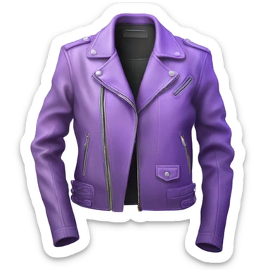 Realistic isolated side view of an open lavender to light purple ombre fashion leather jacket sticker