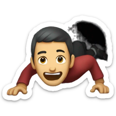 Guy crawling in tunnel sticker