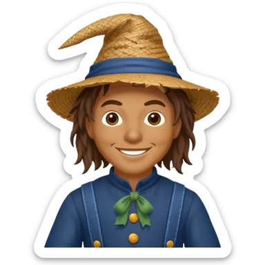 Scarecrow from the Wizard of Oz with dark blue outfit sticker