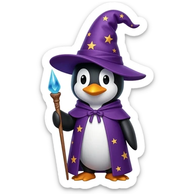 Penguin Wizard sticker