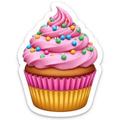 Cupcake with pink icing sticker
