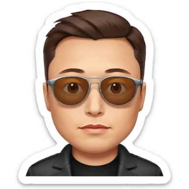 Elon musk With sunglasses looking at you sticker