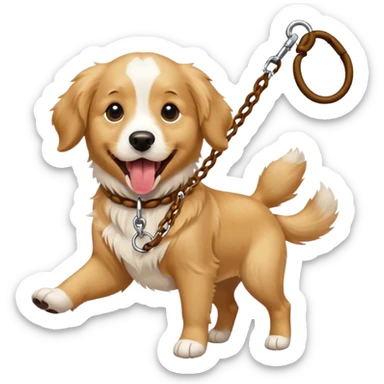dog, double leash sticker