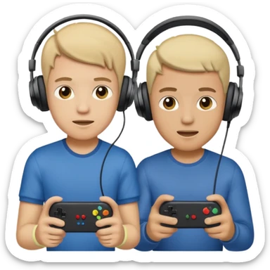 two brothers playings videogames sticker
