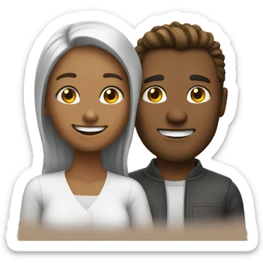 Couple having fun sticker