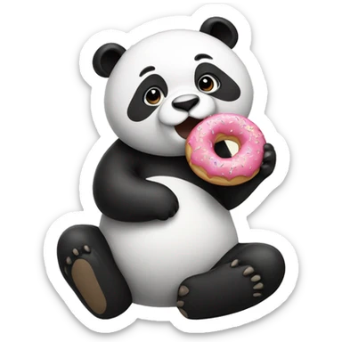 Panda with a donut shaped head  sticker