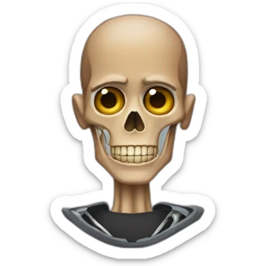 Gustavo Fring with half of his face normal and the other half as a skeleton sticker
