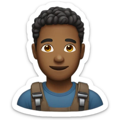 Brown skin tech guy sticker