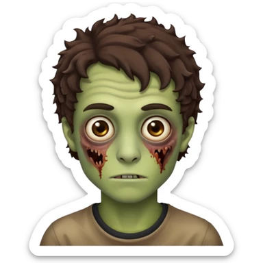 это должен быть юноша, глаза цвета хамелион, но более коричневые, выглядит как зомби и еще немножко кудрявые волосы темно коричневого цвета sticker