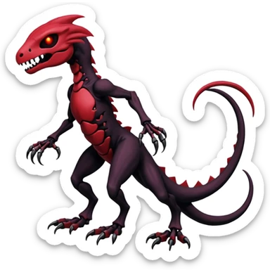 Evil Spooky Salandit-Duskull-Noibat-Fakémon-hybrid-creature (full body)  sticker