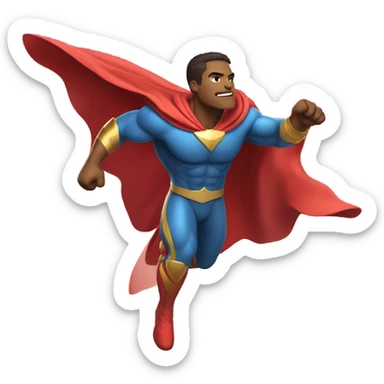 Super hero flying sticker