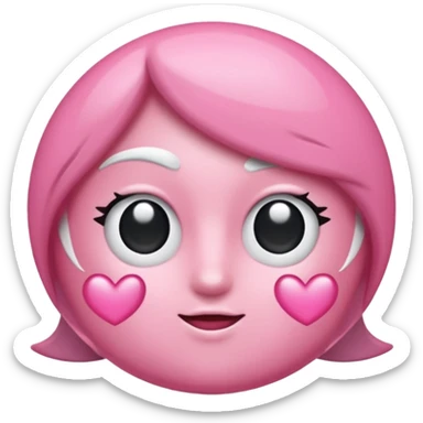  Coração metade rosa e metade branco emoji sem borda  sticker