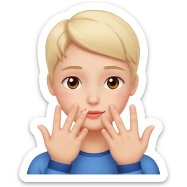 blushing with fingers sticker