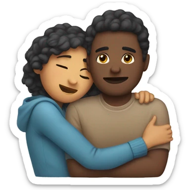 two people cuddled up  sticker